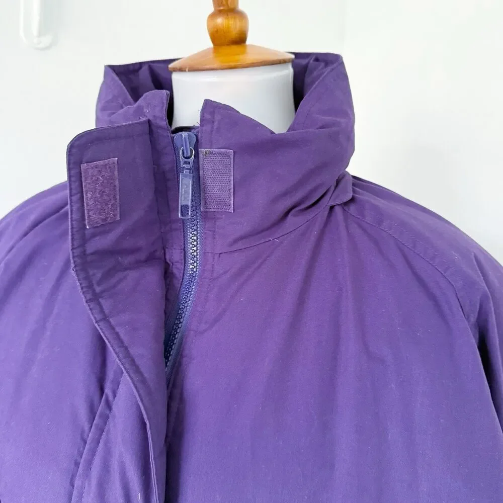 Vtg Eddie Bauer Goose Down Snowline Parka Coat Women's Sz XL Dark Purple Puffer